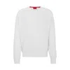 Hugo Relaxed-fit Sweater With Knitted Structure And Crew Neckline In White