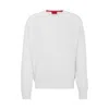 Hugo Boss Relaxed-fit Sweater With Knitted Structure And Crew Neckline In White