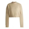 Hugo Boss Relaxed-fit Sweater With Stacked Logo In Beige