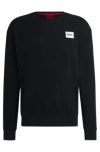 Hugo Boss Relaxed-fit Sweatshirt With Metallic Logo Label In Black