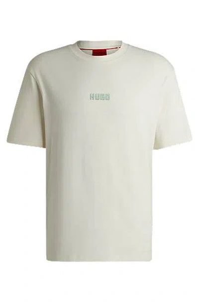 Hugo Relaxed-fit T-shirt In Cotton With Large Rear Logos In White