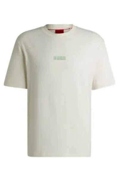 Hugo Boss Relaxed-fit T-shirt In Cotton With Large Rear Logos In White