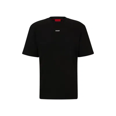 Hugo Relaxed-fit T-shirt In Cotton With Logo Print In Black