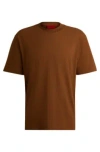 Hugo Boss Relaxed-fit T-shirt In Cotton With Logo Print In Brown