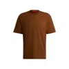 Hugo Boss Relaxed-fit T-shirt In Cotton With Logo Print In Brown