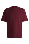 Hugo Boss Relaxed-fit T-shirt In Cotton With Logo Print In Dark Pink