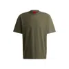 Hugo Boss Relaxed-fit T-shirt In Cotton With Logo Print In Green