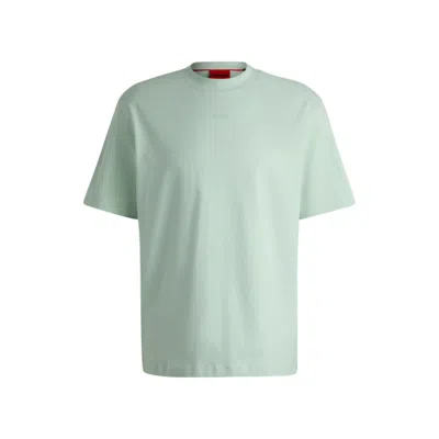 Hugo Boss Relaxed-fit T-shirt In Cotton With Logo Print In Green