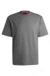 Hugo Relaxed-fit T-shirt In Cotton With Logo Print In Gray