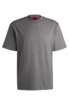Hugo Boss Relaxed-fit T-shirt In Cotton With Logo Print In Grey