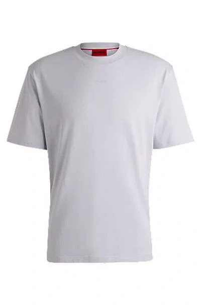 Hugo Boss Relaxed-fit T-shirt In Cotton With Logo Print In Purple