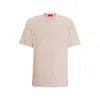 Hugo Boss Cotton-jersey Relaxed-fit T-shirt With Logo Print In Pink