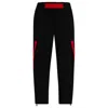 Hugo Boss Relaxed-fit Tracksuit Bottoms With Red Logo Tape In Black
