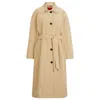Hugo Boss Relaxed-fit Trench Coat In Stretch Cotton In Yellow