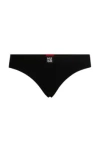 Hugo Boss Ribbed Stretch-modal Briefs With Stacked-logo Waistband In Black