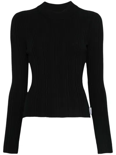 Hugo Boss Ribbed Sweater In Black