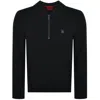 HUGO HUGO SASTOON LONG SLEEVE KNIT POLO BLACK