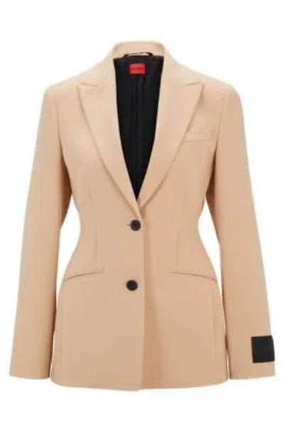 Hugo Boss Sharp-fit Jacket With Two-button Closure In Light Beige