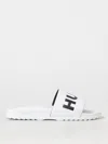 Hugo Boss Hugo Mens Open White Logo-embossed Rubber Sandals In Weiss