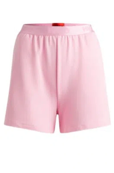 Hugo Shorts With Logo Waistband In Pink