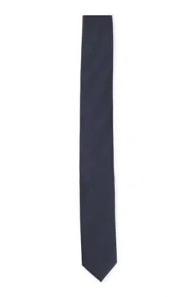 Hugo Silk-blend Tie With Jacquard Weave In Black