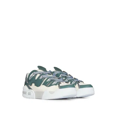 Hugo Boss Skate-inspired Trainers In Mixed Materials In Light Green