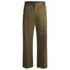 Hugo Boss Skater-style Trousers In Cotton Twill With Blue Label In Green