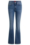 HUGO SKINNY-FIT FLARED JEANS IN BLUE SUPER-STRETCH DENIM