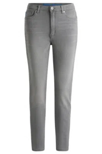 Hugo Skinny-fit Jeans In Dark-gray Stretch Denim In Dark Grey