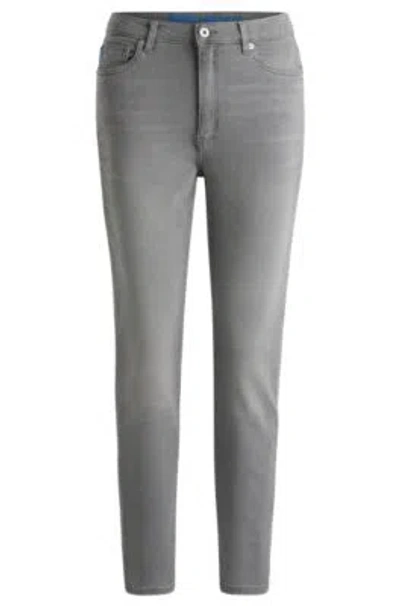 Hugo Boss Skinny-fit Jeans In Dark-gray Stretch Denim In Dark Grey