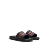 Hugo Boss Slides With Logo Strap In Black