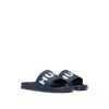 Hugo Boss Slides With Logo Strap In Blue