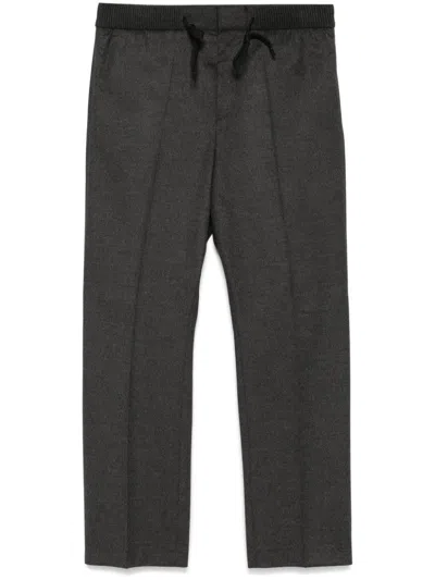 Hugo Boss Slim-cut Flannel Trousers In Grey