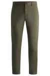 Hugo Boss Slim-fit Chinos In Stretch-cotton Gabardine In Khaki