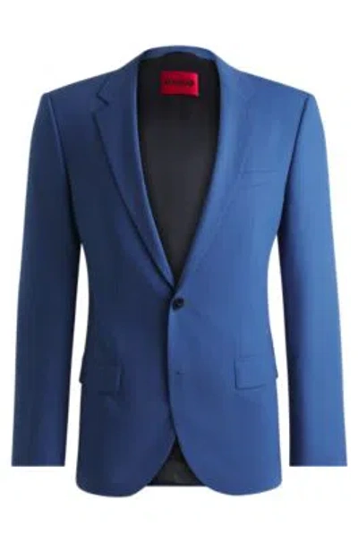 Hugo Boss Slim-fit Jacket In Performance-stretch Cloth In Blue