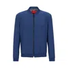Hugo Boss Slim-fit Jacket In Performance-stretch Mohair-look Fabric In Blue