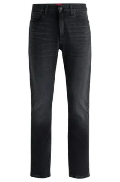 Hugo Boss Slim-fit Jeans In Black Stretch Denim