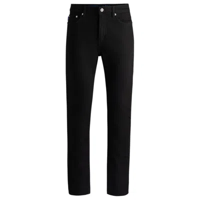 HUGO BOSS SLIM-FIT JEANS IN BLACK STRETCH DENIM
