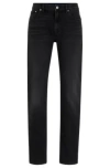 Hugo Boss Delaware Slim-fit Jeans In Indigo Stretch Denim In Black