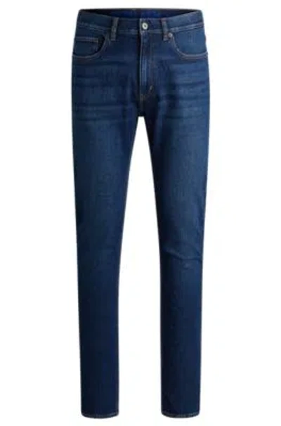 Hugo Slim-fit Jeans In Blue Stretch Denim In Dark Blue