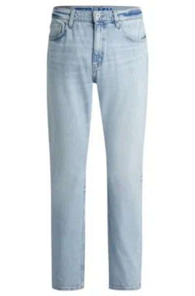 Hugo Slim-fit Jeans In Blue Stretch Denim In Turquoise