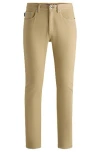 Hugo Boss Slim-fit Jeans In Garment-dyed Stretch Denim In Light/pastel Brown