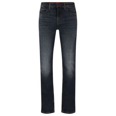 Hugo Boss Slim-fit Jeans In Gray Stretch Denim In Dark Grey