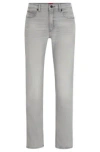 Hugo Boss Slim-fit Jeans In Light-gray Denim In Grey