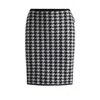 Hugo Boss Slim-fit Mini Skirt In A Houndstooth Cotton Blend In Multi