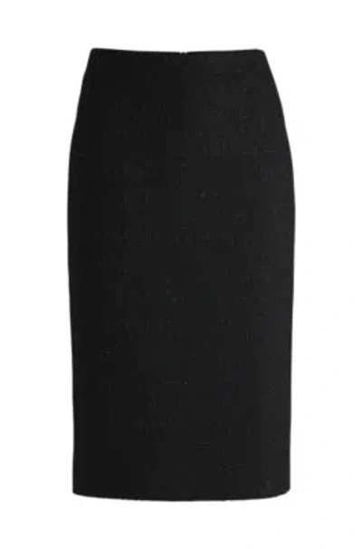 Hugo Boss Slim-fit Pencil Skirt In Sparkle Boucl In Patterned