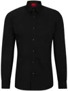 Hugo Boss Slim-fit Shirt In Performance-stretch Cotton-blend Jersey In Black