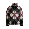 Hugo Boss Slim-fit Puffer Jacket With Check Pattern In Multi