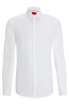 HUGO SLIM-FIT SHIRT IN COTTON WITH A STACKED-LOGO JACQUARD