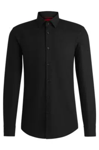 HUGO BOSS SLIM-FIT SHIRT IN LOGO-CHAIN COTTON JACQUARD